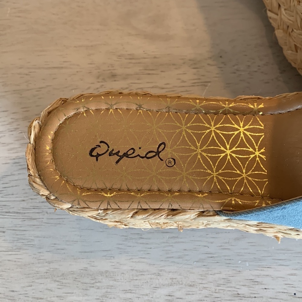 New (without tags) Qupid light blue platform slide sandals size 8. - Picture 6 of 6